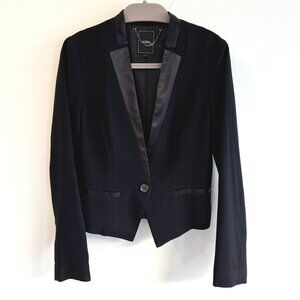 Jaspal Black Tuxedo Satin-trim Blazer Suit Jacket